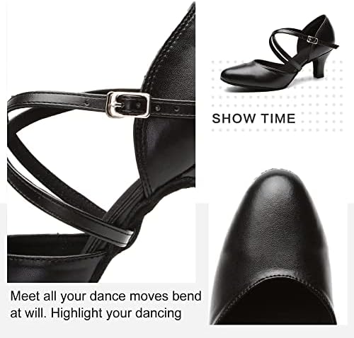 נעלי ריקוד מודרניות של Tinrymx נשים סגורות בוהן T-Strap טנגו טנגו וואלס פוקסטרוט נעלי ריקוד מקצועיות, דוגמנית-ycl272