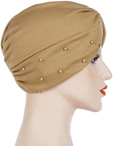 XXXDXDP צעיף ראש כותנה לנשים כובע חרוזים נשי טורבן טורבן טורבנט בונט בגדים אביזרי שיער