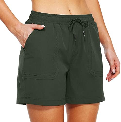 Beuu נשים טיול מזדמן מכנסיים קצרים גולף אתלטי מהיר אימון יבש קיץ מכנסי מכנסי משיכה קצרים עם כיס