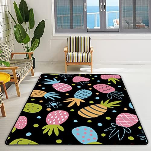 זוחל שטיח מקורה משחק מחצלת אננס קיץ שחור לסלון חדר שינה חינוכי חינוך חינוכי רצפת שטיחים שטיחים 80x58in