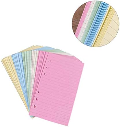 Nuobesty Colorpul Prinled Replils נייר מרופד, נייר מילוי עלים רופף 6 חור עבור A6 יומן מחברת יומן יומן, 100 עמודים