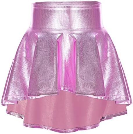 מחליק מטאלי של אייסור בנות Skort Skort חצאיות מיני טניס אתלטי קפלים על חצאיות חצאיות חצאיות חצאיות בגדי לבוש לבגדי ריקוד
