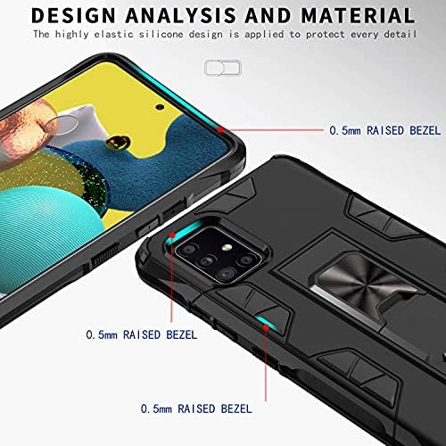 מארז סמסונג גלקסי A71 5G עם מארז קיקסטנד מובנה של מגן מסך עם עמדת קיק-פנים עם עמדת נרתיק סטנד ארון כבד אטום זעזועים מארז מגן לגלקסי A71 5G טלפון