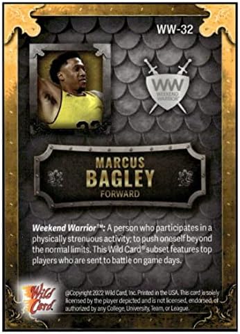 Marcus Bagley RC 2022 Wild Card /4 Rookie 32 לוחם סוף השבוע הזהב אריזונה מדינת NM+ -MT+ NBA כדורסל NCAA