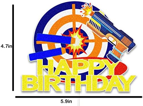 עוגת אקדח טופרים נרף קישוט עוגת יום הולדת עם חץ אקדח למסיבת נושא נרף אקדח