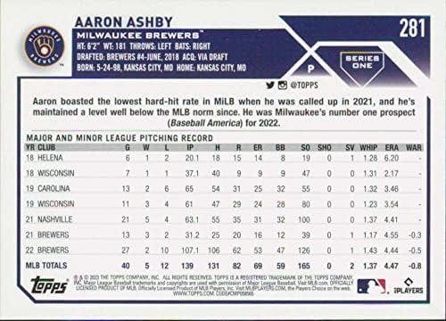 אהרון אשבי 2023 Topps 281 ננומטר+ -MT+ מבשלות בייסבול MLB