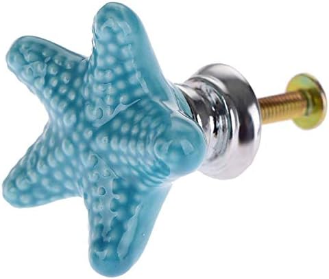 מגירת קרמיקה של Joyindecor Starfish מושכת ידיות לארונות ארונות ארונות ארונות ארונות ארונות, ידיות ארונות נושא חוף/אוקיינוס, חבילה של 6