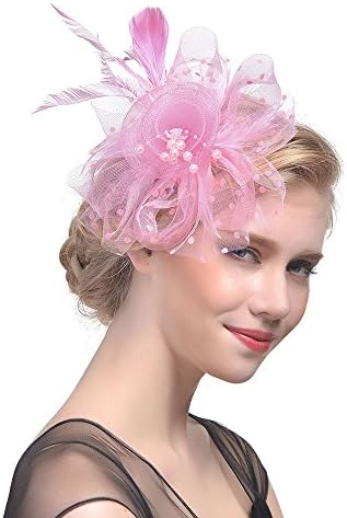 NAPOO FASCINATOR 2022 לחתונה כישורת נוצה רשת רשת רעלה פרח קוקטייל כובע קוקטייל שמלות קוקטייל.