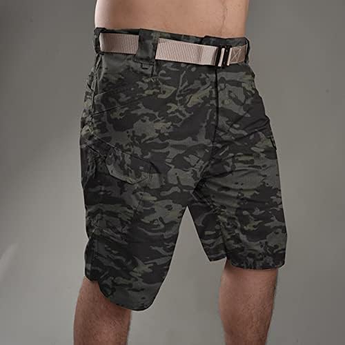 מכנסיים קצרים טקטיים של Ticcoy גברים מסווגים חיצוניים טיולים חיצוניים להפסיק מכנסי מטען צבאיים צבאיים עם ריבוי כיס