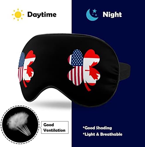 דגל קנדה אמריקאי שמירת מסיכת עיניים רכה אפקטיבית מסכת שינה אפקטיבית נוחות כיסוי עיניים עם רצועה מתכווננת אלסטית
