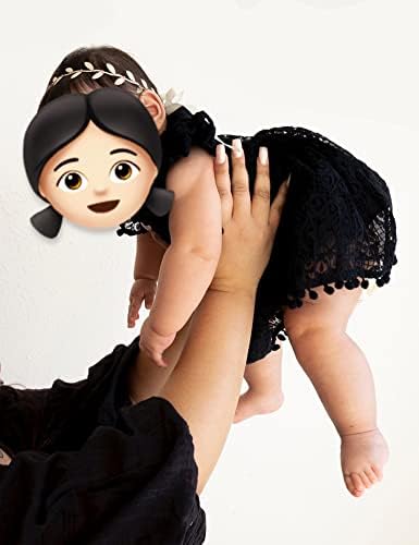 AGQT תינוקת תינוקת שמלת טוטו אלגנטית תחרה פום פום רפרוף שמלת שרוול SZIE 1-6T