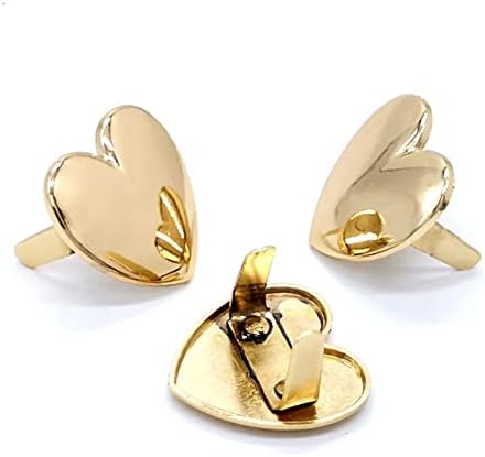 6 יחידות חתיכות מתכת מסמרות מסמרת בצורת לב זהב שקית בגדי עור נעלי בגדי עור