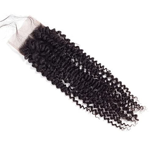 ברזילאי שיער טבעי קינקי מתולתל 3. 5 על 4 סגירת תחרה לא מעובד רמי שיער לא מעובד מראש קטף עמוק מתולתל מראש קטף קו שיער פרונטאלית סגירה טבעי שחור
