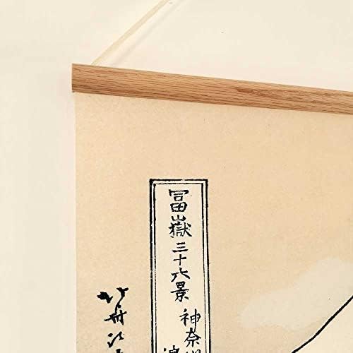 ZHUGEGE יפנית אמנות מסורתית הגל הגדול מחוץ לקנגאווה מאת הוקוסאי, פוסטר תלוי עם מסגרות עץ, מוכן לתלות קיר דקורטיבי 3 סט סט.