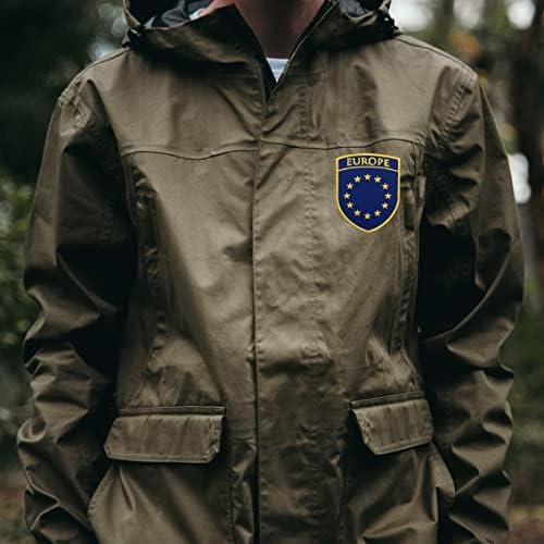 סיכת דגל א-אחד של לטביה + טלאי הדבק מגן איחוד אירופי, תיקון וינטג ', מקל על תיקון לבגדים, חולצה, מכנסיים מס' 429p + 106