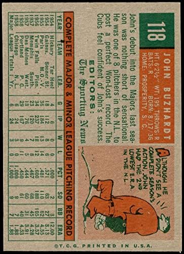 1959 Topps 118 ג'ון Buzhardt Chicago Cubs NM/MT Cubs