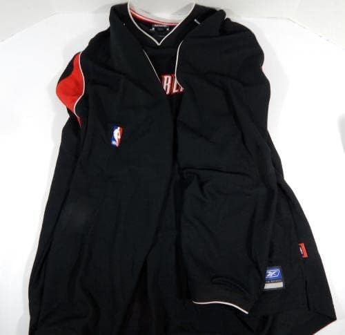 משחק Portland Trailblazers של 2000s הונפק חולצת ירי של Longsleeve Black 3XL 946 - משחק NBA בשימוש