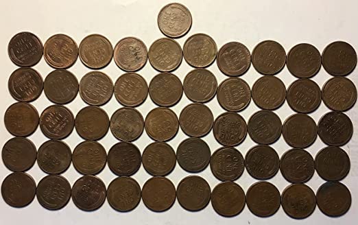 1955 P Lincoln Weat Cent Penny Roll Coins מוכר פרוטה מאוד בסדר