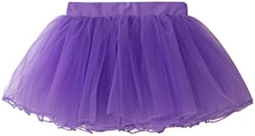 ילדים חינם ילדות בנות צבע אחיד רשת חצאית טוטו מותניים אלסטיות 4 שכבות חצאית טול חצאית בלט חצאית תלבושת