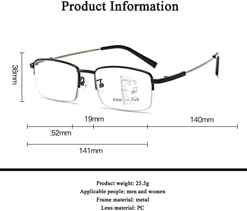 משקפי קריאה של מעבר מרובי -מוקד מתקדמים משקפי משקפי שמש פוטו -כרומיים משקפי שמש UV400 משקפי שמש, לגברים נשים