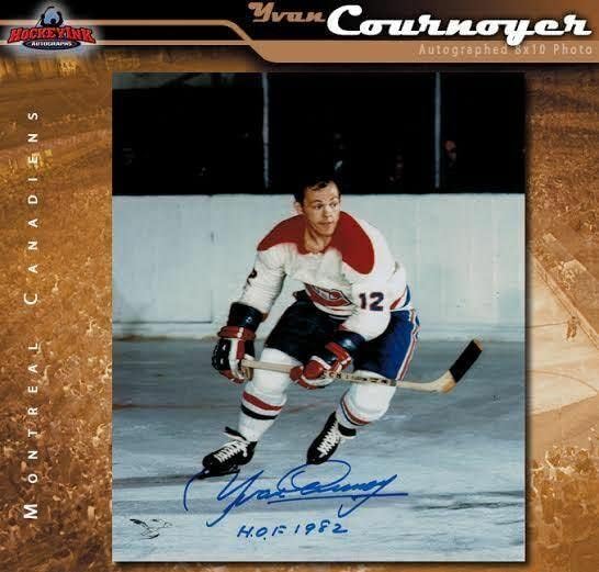 Yvan cournoyer חתום וכתוב מונטריאול קנדינס 8 x 10 צילום - 70227 - תמונות NHL עם חתימה