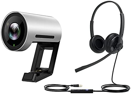 Yealink usb-wired-uc-headse כפול UH34-Teams אוזניות טלפון & UVC30 מצלמת מצלמת רשת עם מיקרופון