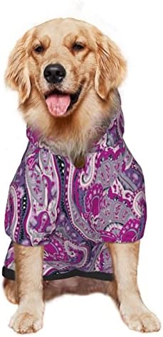 קפוצ'ון גדול כלב סגול-בוהמי-פייזלי-פלד סוודר בגדי חיות מחמד עם מעיל תלבושת חתולים רכים גדול