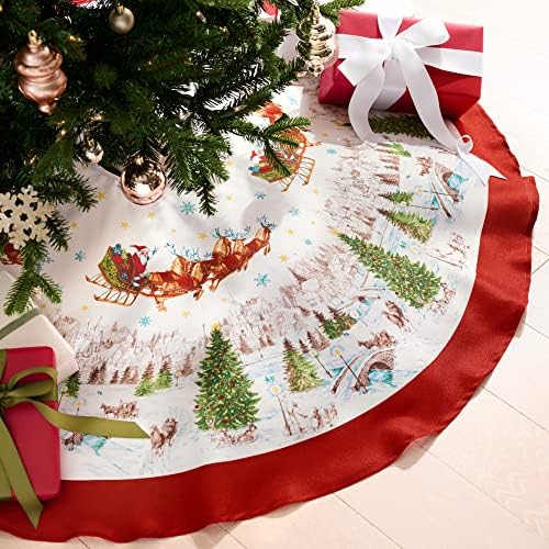 אופנות ביתיות של אלרנה חצאית עץ חג המולד של Slightride Slightride של סנטה, עגולה, 48 x 48