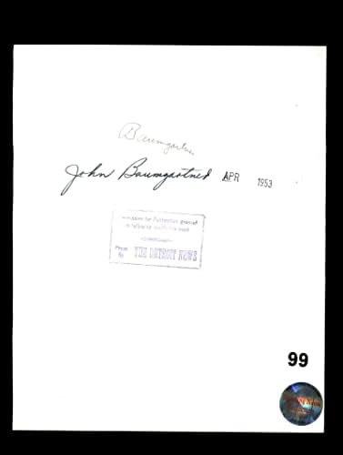 ג'ון באומגרטנר חתם 1953 8x10 דטרויט טייגרס