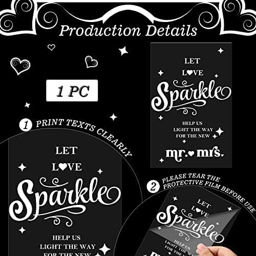 Spakon 100 PCS Sparkler Sparkler תגיות כרטיסי צורת לב וכרטיסי Acrylic Send Off Signs Signs Signs Table עם בסיס לטקס עיצוב תצוגה של מסיבת אירועים, Multicice