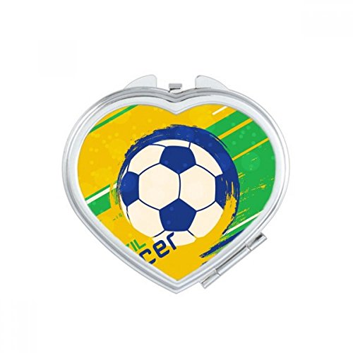 כדורגל ברזיל כדורגל ספורט מראה לב מגדלת נסיעות איפור כיס כף יד נייד