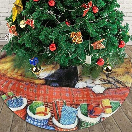 חצאית עץ חג המולד לחג המולד של Lveshop חצאית עץ חג המולד עגול יוקרה עגול מקורה חיצוני כפרי חג המולד עץ עץ קישוט