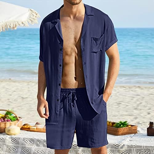 Toufa Mens קיץ אופנה קיץ מזדמן בצבע אחיד אבזם תחרה חולצה ומכנסיים קצרים קבעו שני חלקים חליפה לחליפת גוף לטקס חליפת גוף