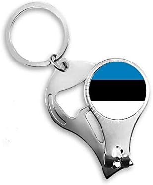 אסטוניה דגל לאומי אירופה קאנטרי ציפורניים ניפר טבעת מפתח בקבוקי שרשרת פותחן