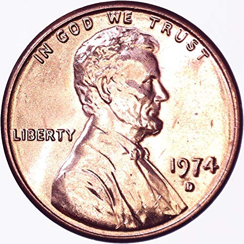 1974 D Lincoln Memorial Cent 1c מבריק לא מחולק
