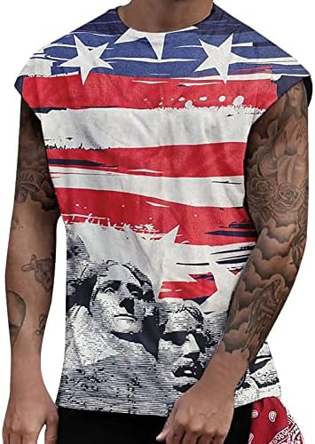 מיאשוי חולצת שרוול ארוך גברים בכושר רופף גופיות מקרית של גברים הדפסת דגל אמריקאי חולצות שרירים ללא שרוולים שרוול ארוך