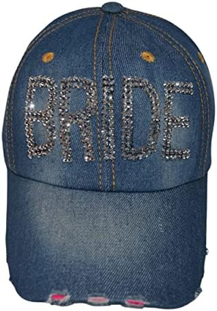 כובע בלינג פופ -פיזי לנשים ונערות, כובע בייסבול ריינסטון מהנה, כובע ג'ינס במצוקה, מתנות לנשים לנשים