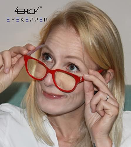 כוורן 4 חבילה כחול אור מסנן משקפיים לנשים קריאת אופנתי מחשב משקפיים +0.00