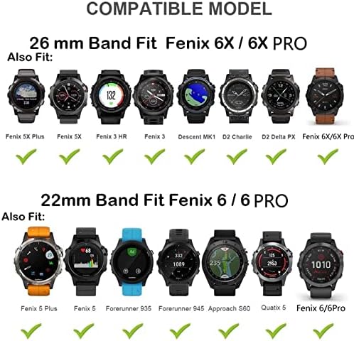 TPUOTI Watchband עבור Garmin Fenix ​​6 6x Pro 5 5x Plus 3HR להקה לגישה S62 S60 3 HR צפה מהיר שחרור מהיר רצועת כף היד EasyFit