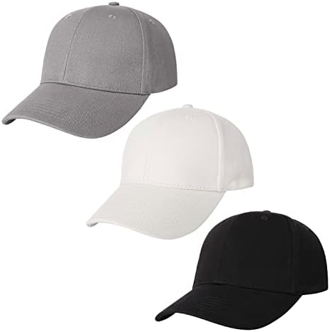 3 חבילה רגיל כותנה סטרפבק בייסבול כובע מתכוונן מידה אחת מתאים ביותר נמוך פרופיל ריק צוות כדור כובעי עבור גברים נשים