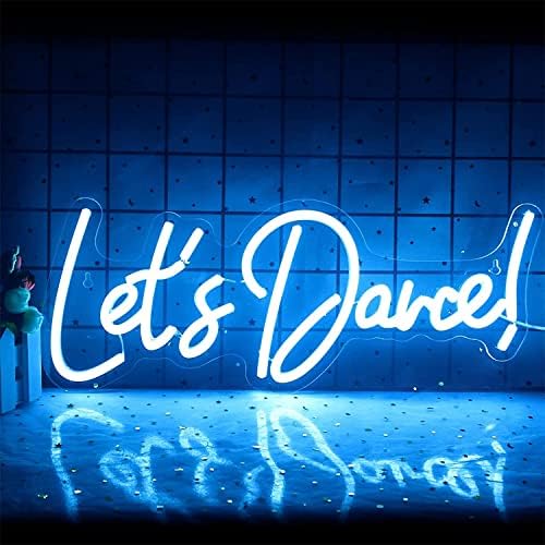 DVTEL מאפשר לרקוד שלט ניאון, חוגג בהתאמה אישית עיצוב מסיבות USB אורות לילה אורות ניאון אקריליים, שלט זוהר תלוי קיר, 43x17 סמ.