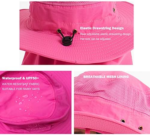 Ddyoutdoor ™ 07-281 אופנה קיץ חיצוני הגנת שמש כובע דיג כובע צוואר פנים דש כובע רחב שוליים