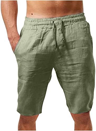 DGOOPD Mens כותנה כותנה פשתן חוף מכנסי חוף מכנסי שרוך מזדמנים מכנסי קיץ קלים מכנסי קיץ רופפים מתאימים מעל מכנסיים קצרים בברך