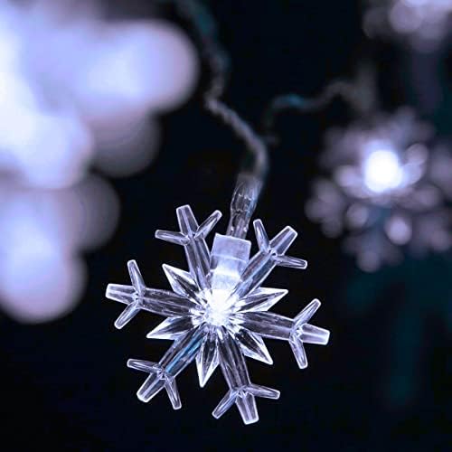 WDF אורות מיתרי שלג לחג המולד אורות 2 חבילה 16.5ft 50 אורות פיות, מצבי סוללה אטומים למים קופסת 8 מצבים קרים תאורת וינקל קרה-קישוטי עץ חג המולד למסיבת חדר שינה.