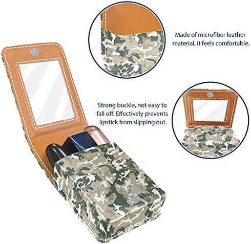 שפתון מקרה שפתון ארגונית עם מראה שפתון מחזיק עבור ארנק נשים גבירותיי בנות נייד מיני תיק עבור שפתון צבאי חייל הסוואה דפוס
