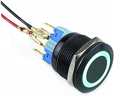 SKXMOD 19 ממ אלומינה כפתור מתג מתג טבעת סרעפת LED תפס רגע רמת עצמי 1 לא 1NC