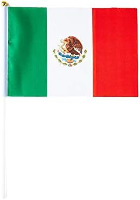 מקסיקו דגל מקסיקני קטן מקל מיני יד כף דגלי קישוטי 1 תריסר
