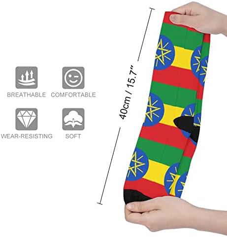 דגל של אתיופיה גרביים מצחיקים מעל גרבי הצינור הגבוהים של העגל תואם לנשים גברים