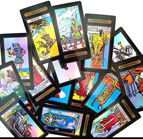 Yitengteng מהדורה אנגלית טארוט, 78 יחידות כרטיסי טארוט הולוגרפיים לכרטיס טארוט סיפון סיפורים, משחקים אינטראקטיביים מתאימים למתחילים משפחות