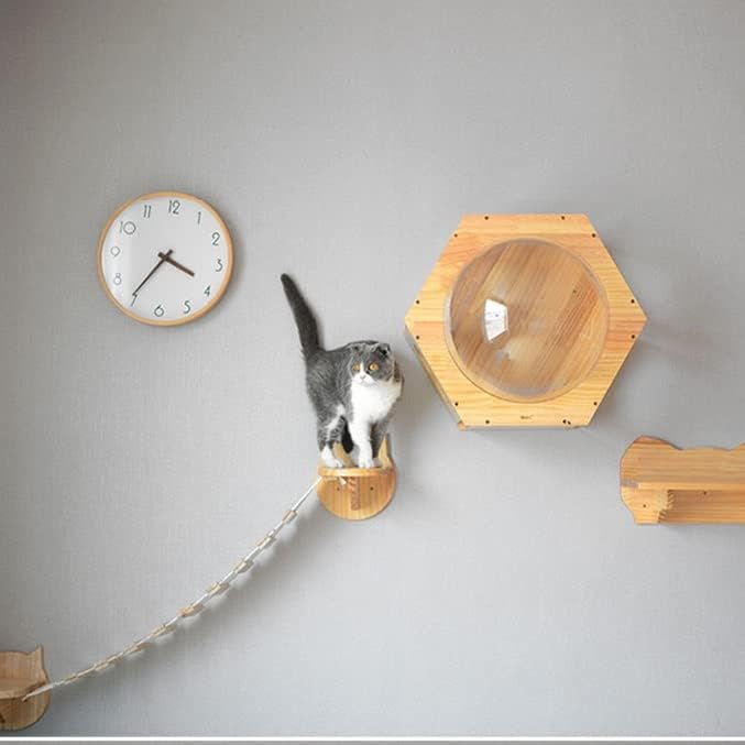 חתול צעצוע חתול גשר סולם טיפוס מסגרת חתול עץ בית עץ חתלתול קפיצות פלטפורמה עשה זאת בעצמך לחיות מחמד ריהוט בית לשחק קיר רכוב